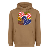 Toasted Coconut america heart and sunflower Heavyweight Hoodie - Artiststas