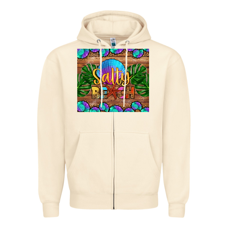 Salty Beach Zipper Hoodie by HRA Design Shop | Teevron