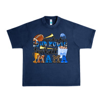 Navy somebody's loud mouth football mama Urban Heavy Tee - Zillion Design Studio