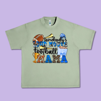 Somebody's Loud Mouth Football Mama Urban Heavy Tee Designed By Zillion Design Studio
