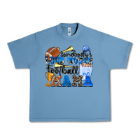 Pebble Blue somebody's loud mouth football mama Urban Heavy Tee - Zillion Design Studio