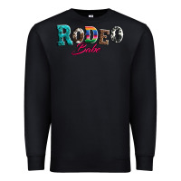 Black rodeo babe turquoise serape cowhide leopard Premium Sweatshirt - Artiststas