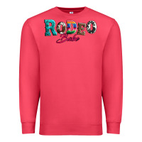 Cardinal rodeo babe turquoise serape cowhide leopard Premium Sweatshirt - Artiststas