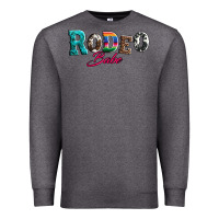 Charcoal Heather rodeo babe turquoise serape cowhide leopard Premium Sweatshirt - Artiststas