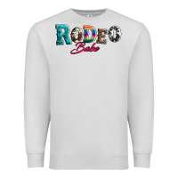 Dove Grey rodeo babe turquoise serape cowhide leopard Premium Sweatshirt - Artiststas