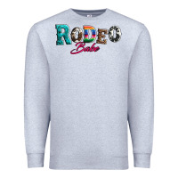 Heather Grey rodeo babe turquoise serape cowhide leopard Premium Sweatshirt - Artiststas