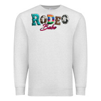 Oatmeal Heather rodeo babe turquoise serape cowhide leopard Premium Sweatshirt - Artiststas