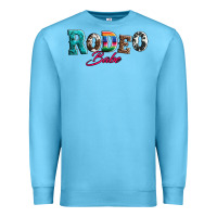 Ocean Blue rodeo babe turquoise serape cowhide leopard Premium Sweatshirt - Artiststas