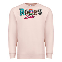 Pale Pink rodeo babe turquoise serape cowhide leopard Premium Sweatshirt - Artiststas