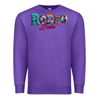 Purple rodeo babe turquoise serape cowhide leopard Premium Sweatshirt - Artiststas
