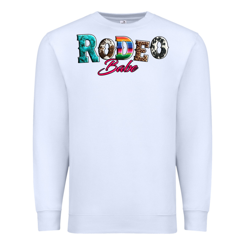 Rodeo Babe Turquoise Serape Cowhide Leopard Premium Sweatshirt by Artiststas | Teevron