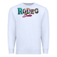 White rodeo babe turquoise serape cowhide leopard Premium Sweatshirt - Artiststas