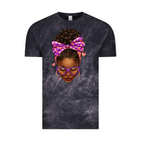 Cloud Black sorority colors purple carol afro messy bun woman Vintage Tee - texasbilliewilder