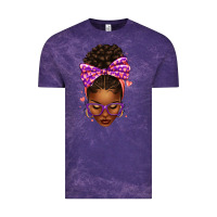 Cloud Purple sorority colors purple carol afro messy bun woman Vintage Tee - texasbilliewilder