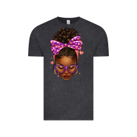 Vintage Black sorority colors purple carol afro messy bun woman Vintage Tee - texasbilliewilder