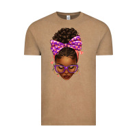 Vintage Coffee sorority colors purple carol afro messy bun woman Vintage Tee - texasbilliewilder
