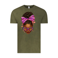 Vintage Olive sorority colors purple carol afro messy bun woman Vintage Tee - texasbilliewilder