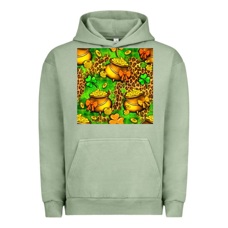 St. Patrick's Pot Of Gold Seamless Pattern Urban Hoodie by BundleAndBundleShop | Teevron