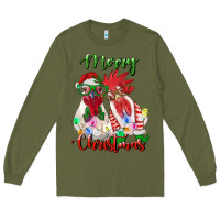 Army Green christmas roosters Long Sleeve Tee - RanaPortraitStore