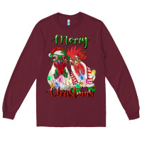 Burgundy christmas roosters Long Sleeve Tee - RanaPortraitStore