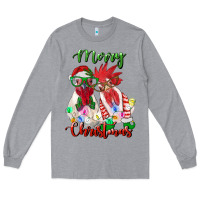 Heather Grey christmas roosters Long Sleeve Tee - RanaPortraitStore