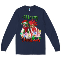 Navy christmas roosters Long Sleeve Tee - RanaPortraitStore