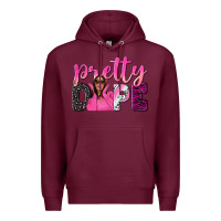 Burgundy pretty dope afro woman Premium Hoodie - NancyCooperArtShop