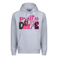 Heather Grey pretty dope afro woman Premium Hoodie - NancyCooperArtShop