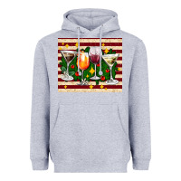 Heather Grey Christmas cocktail Heavyweight Hoodie - AdoDesignShop