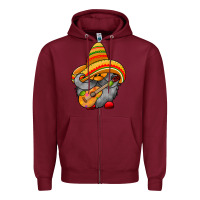 Burgundy mexicon cute gnome Zipper Hoodie - RacoonDesign