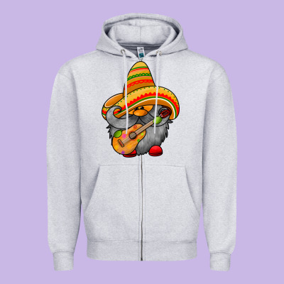 Mexicon Cute Gnome Zipper Hoodie Designed By Racoondesign