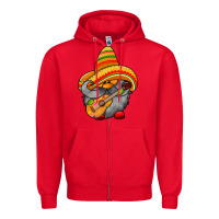 Red mexicon cute gnome Zipper Hoodie - RacoonDesign