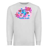 Dove Grey back to school flowers fourth grade 3200x2400 Premium Sweatshirt - AdoDesignShop