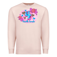 Pale Pink back to school flowers fourth grade 3200x2400 Premium Sweatshirt - AdoDesignShop