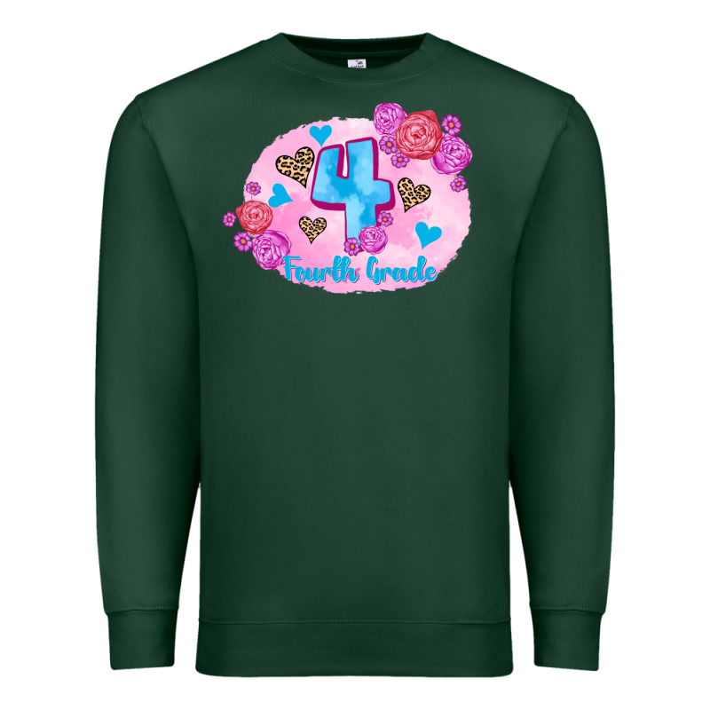 Back To School Flowers Fourth Grade 3200x2400 Premium Sweatshirt by AdoDesignShop | Teevron