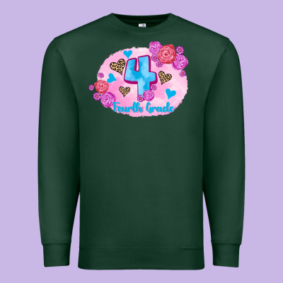 Back To School Flowers Fourth Grade 3200x2400 Premium Sweatshirt Designed By Adodesignshop