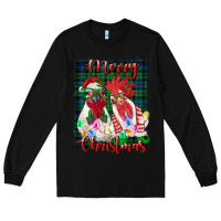 Black christmas roosters with background Long Sleeve Tee - RanaPortraitStore