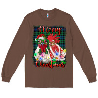 Chestnut christmas roosters with background Long Sleeve Tee - RanaPortraitStore