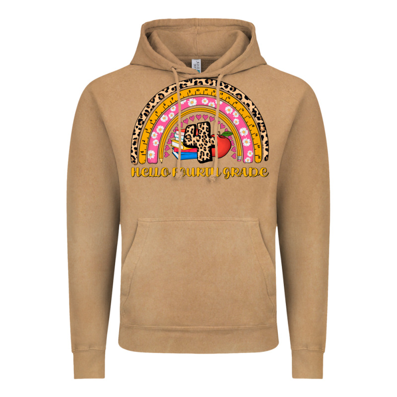 Back To School Rainbow Hello Fourth Grade Vintage Hoodie by AdoDesignShop | Teevron