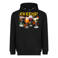 Black Cheers Christmas Coctail Heavyweight Hoodie - AdoDesignShop