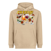 Mushroom Cheers Christmas Coctail Heavyweight Hoodie - AdoDesignShop