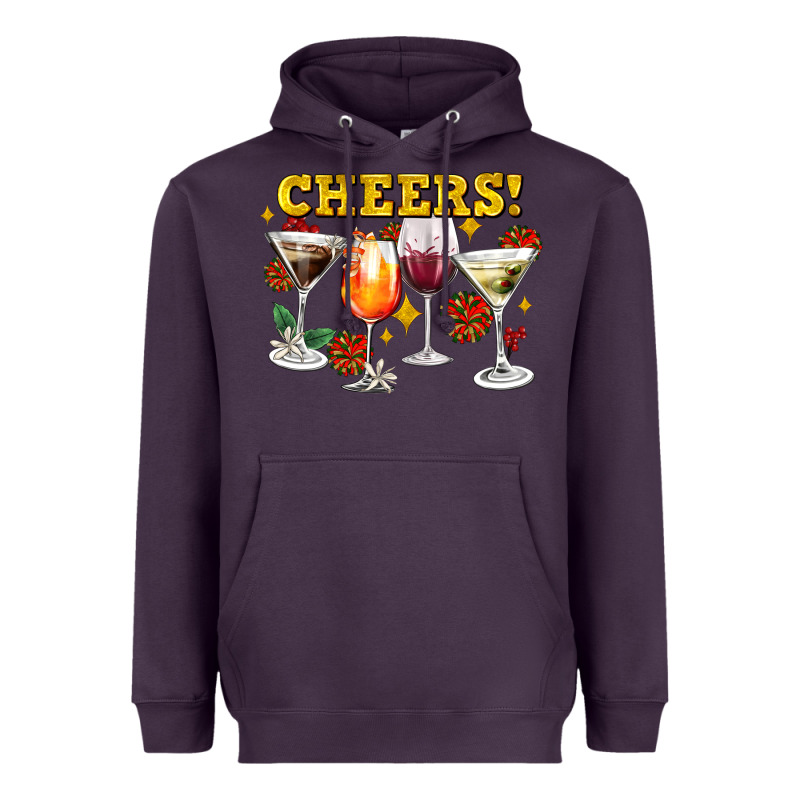 Cheers Christmas Coctail Heavyweight Hoodie by AdoDesignShop | Teevron