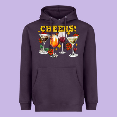 Cheers Christmas Coctail Heavyweight Hoodie Designed By Adodesignshop