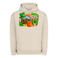 Pigment French Oak St. Patricks Day Coffee Cups Urban Hoodie - BundleAndBundleShop
