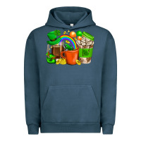 Pigment Midnight Navy St. Patricks Day Coffee Cups Urban Hoodie - BundleAndBundleShop
