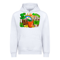 White St. Patricks Day Coffee Cups Urban Hoodie - BundleAndBundleShop