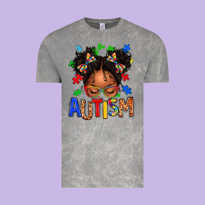 Autism Afro Girl Vintage Tee Designed By Texasbilliewilder