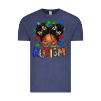 Vintage Denim autism afro girl Vintage Tee - texasbilliewilder