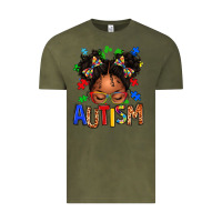 Vintage Olive autism afro girl Vintage Tee - texasbilliewilder