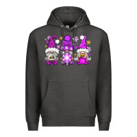 Charcoal Heather purple winter gnomies Premium Hoodie - NancyCooperArtShop